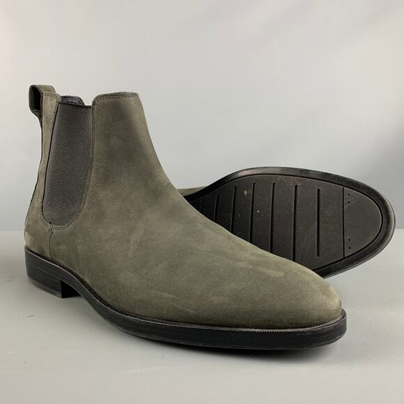 COLE HAAN Size 9.5 Grey Charcoal Solid Suede Ankle Boots - Picture 5 of 9